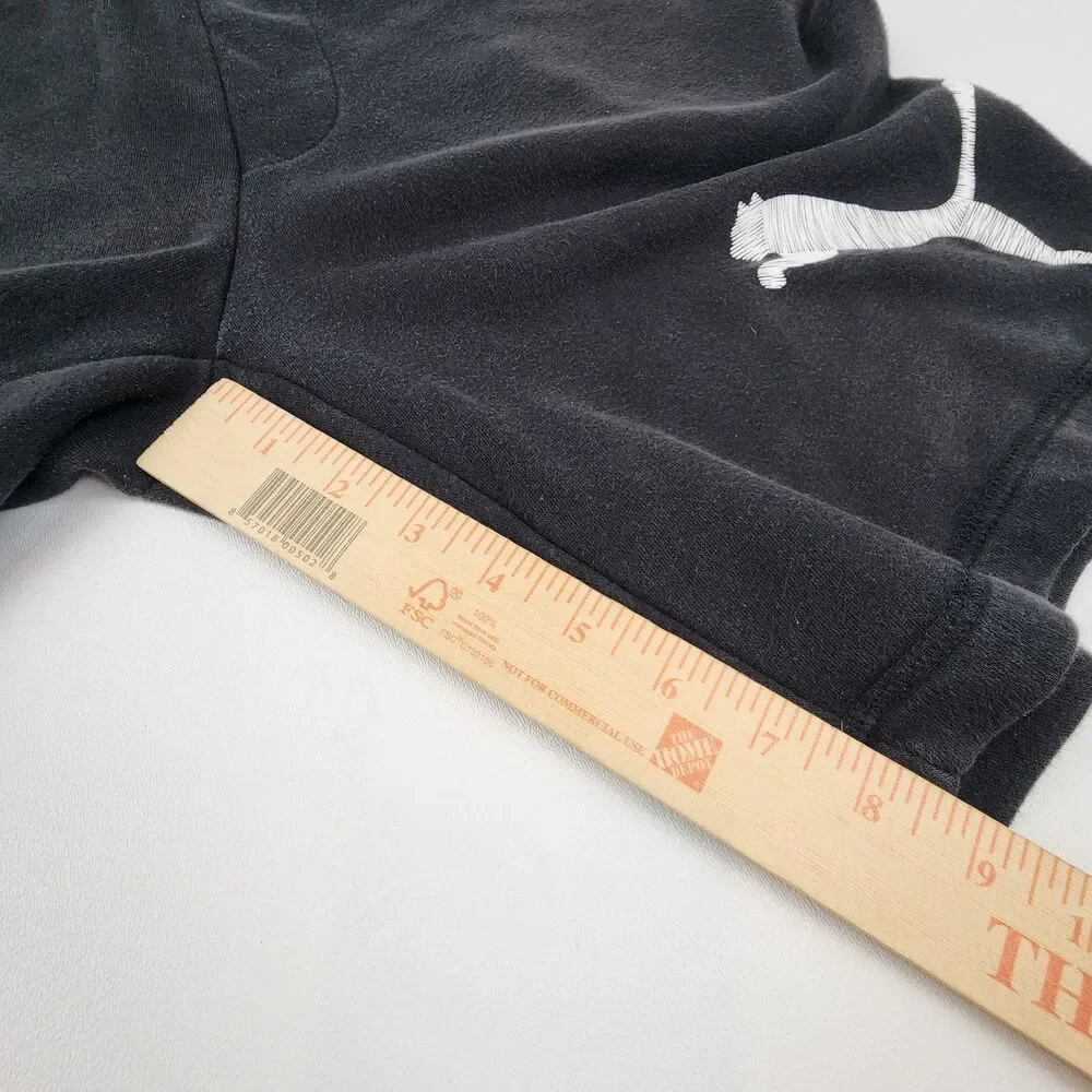 Puma Shorts Men's Large Black Fleece Big Logo Athletic Casual Lounge